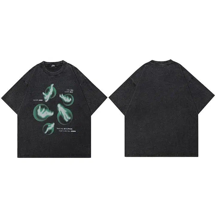 Y2K "Falling" Graphic Baggy T Shirt