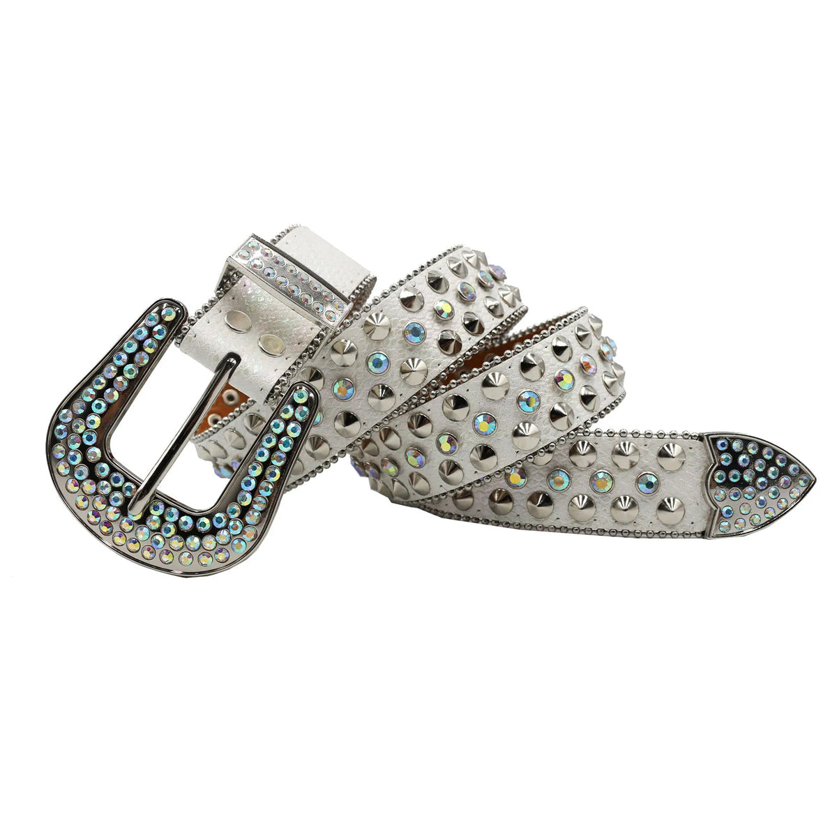 Y2K Faux Diamond Rhinestone Studded Pin Buckle Belt