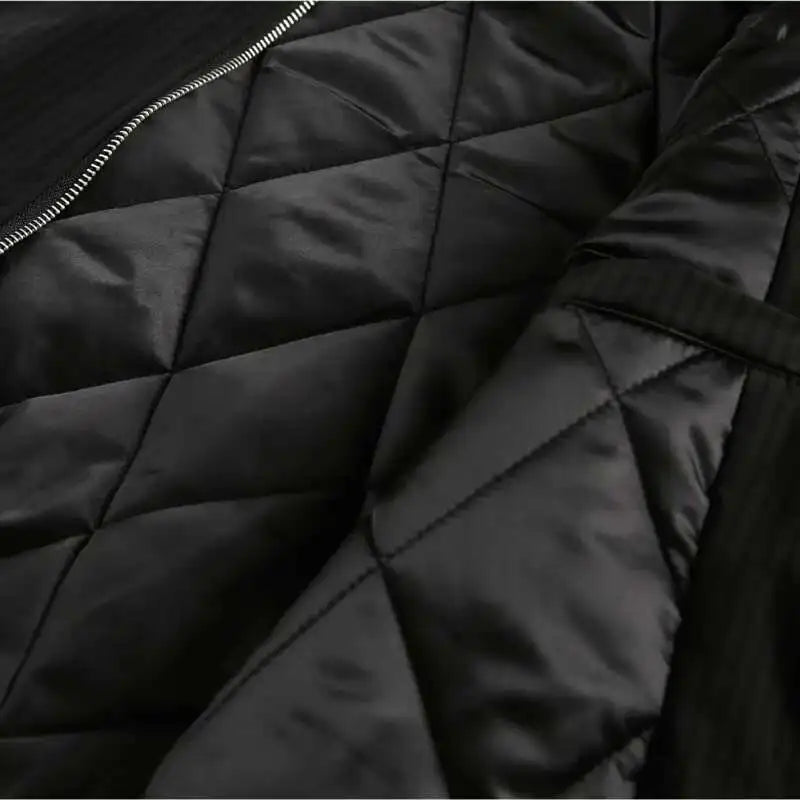 Y2K Faux Fur Collar Hooded Quilted Padded Jacket Coat