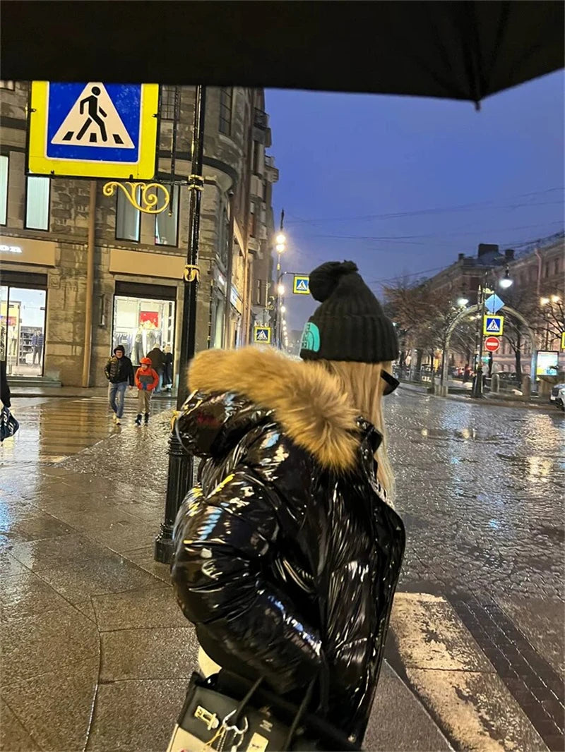 Y2K Faux Fur Hooded Padded Puffer Jacket Coat