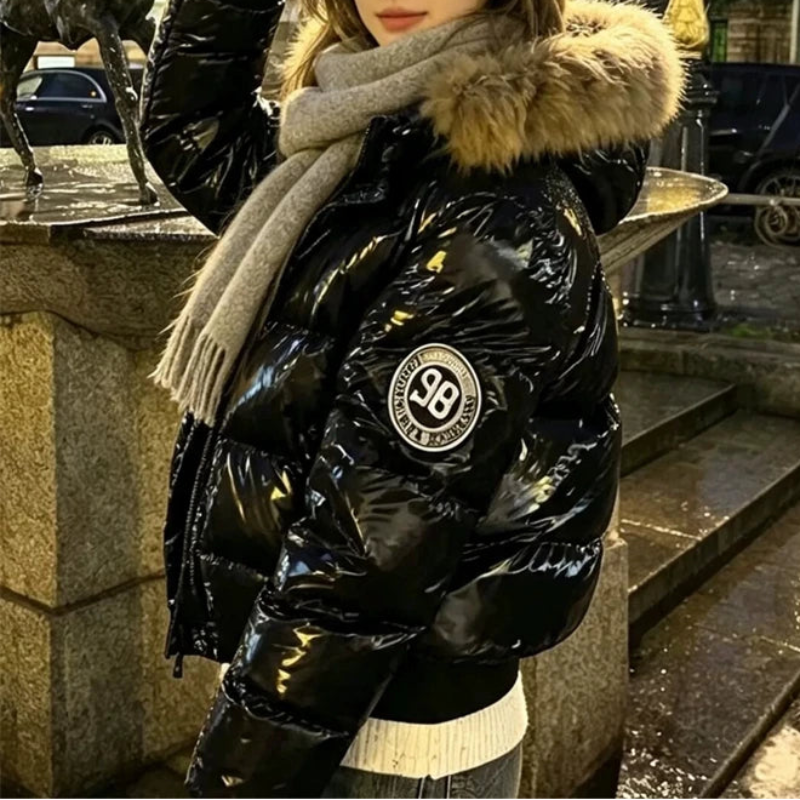 Y2K Faux Fur Hooded Padded Puffer Jacket Coat