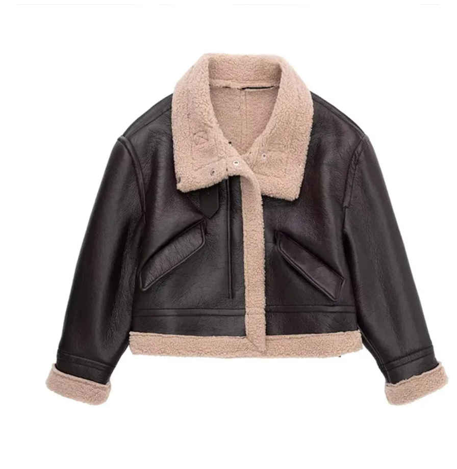 Y2K Faux Fur Leather Jacket