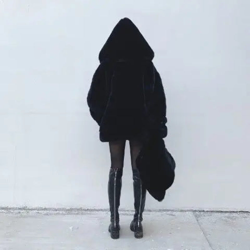 Y2K Faux Fur Velvet Hooded Jacket