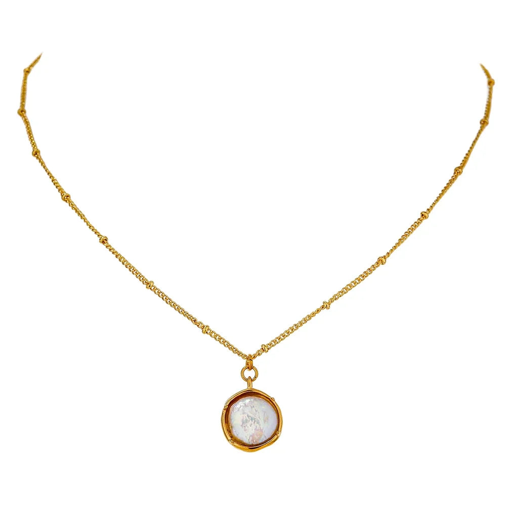 Y2K Faux Pearl Pendant Necklace