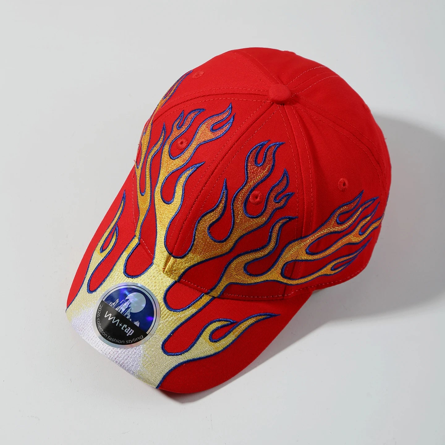 Y2K Flame Embroidered Baseball Cap