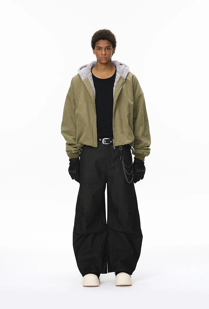 Y2K Fleece Lined Zip Up Hoodie Jacket