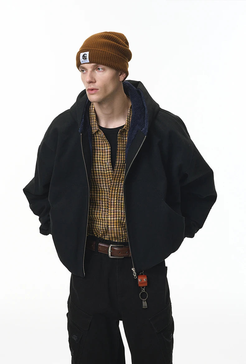 Y2K Fleece Lined Zip Up Hoodie Jacket