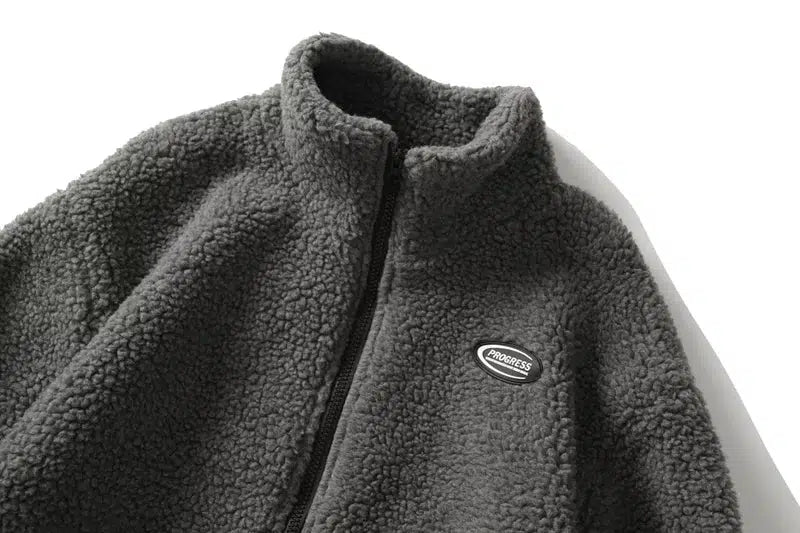 Y2K Fluffy Zip Up Fleece Jacket