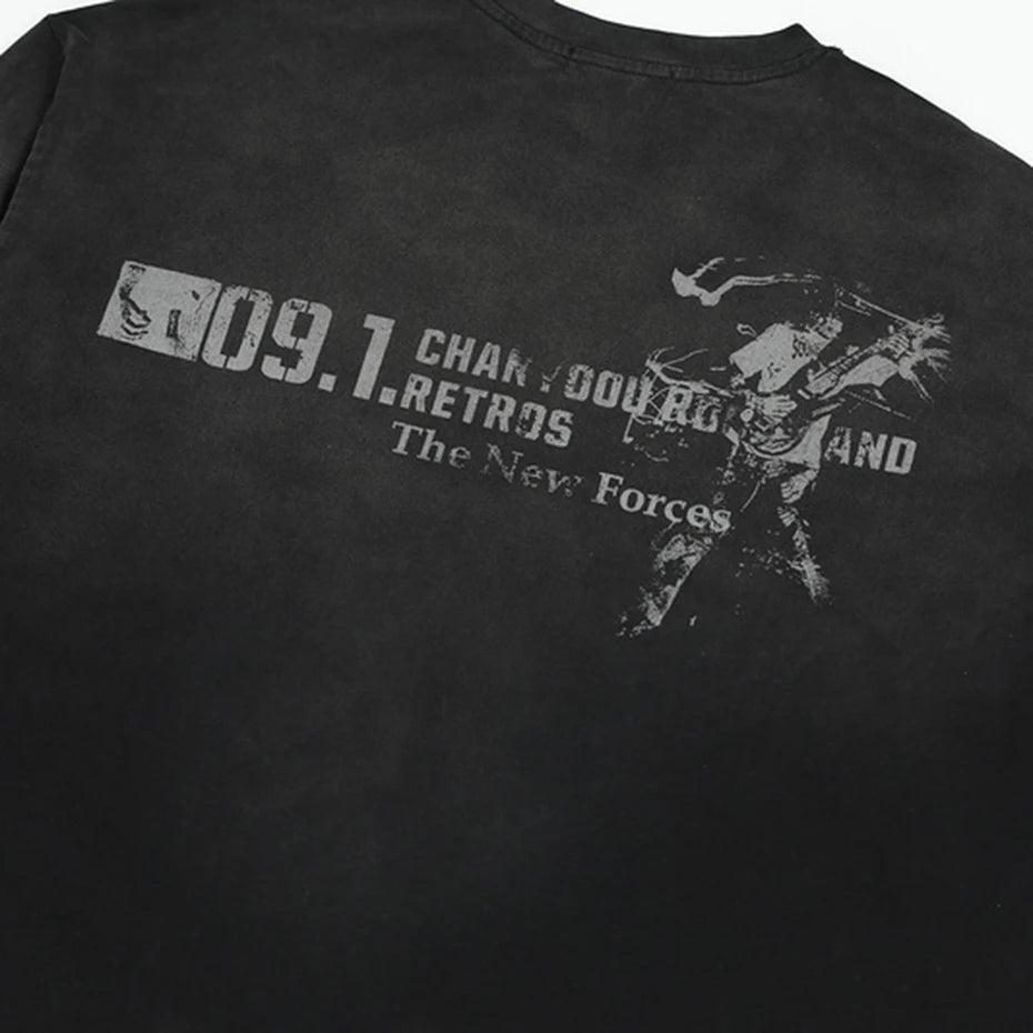 Y2K Force Graphic Long Sleeve Top