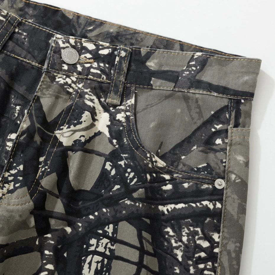 Y2K Forest Camo Baggy Jeans