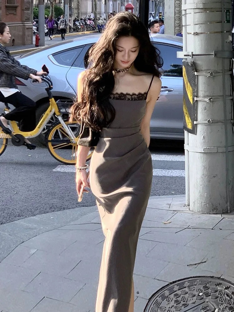Y2K French Midi Dress