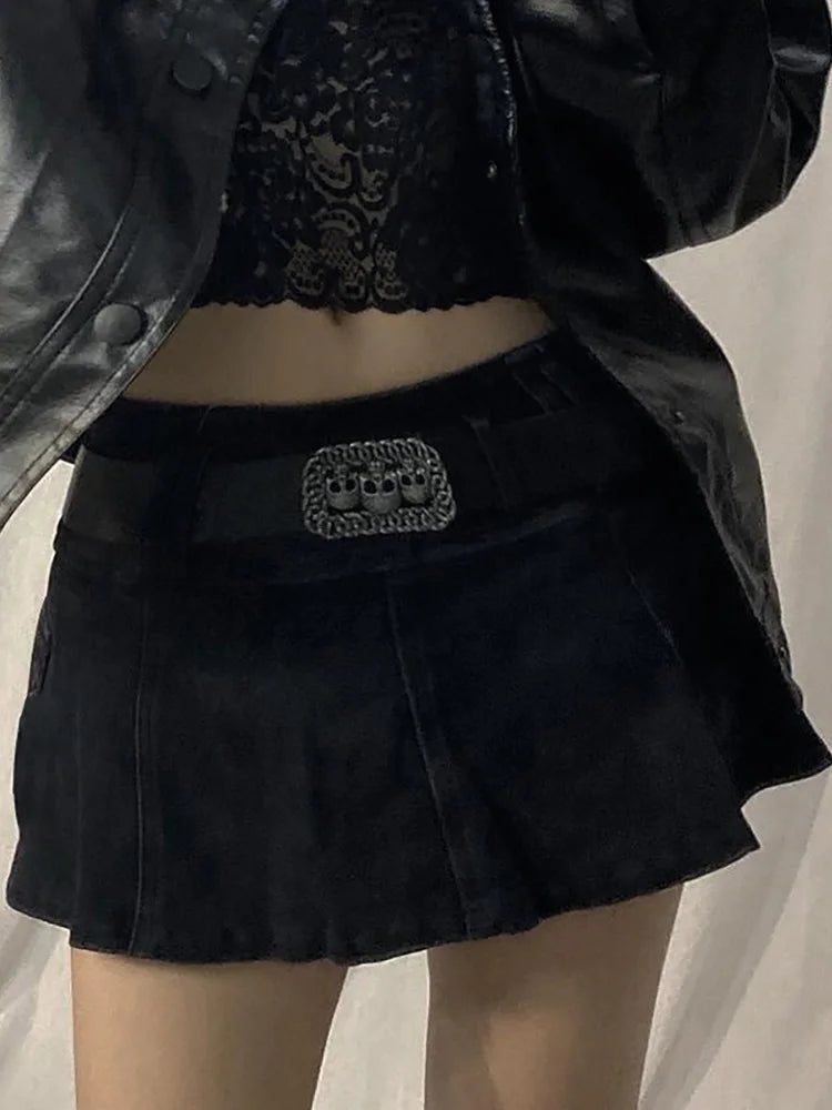 Y2K Gothic Low Waist Micro Mini Skirt