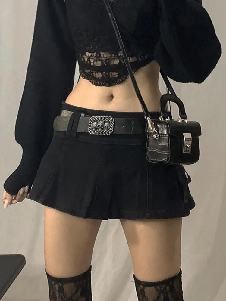 Y2K Gothic Low Waist Micro Mini Skirt