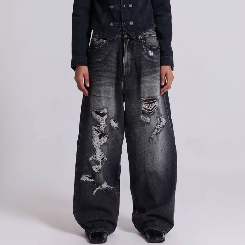 Y2K Gothic Vintage Graphic Distressed Jeans