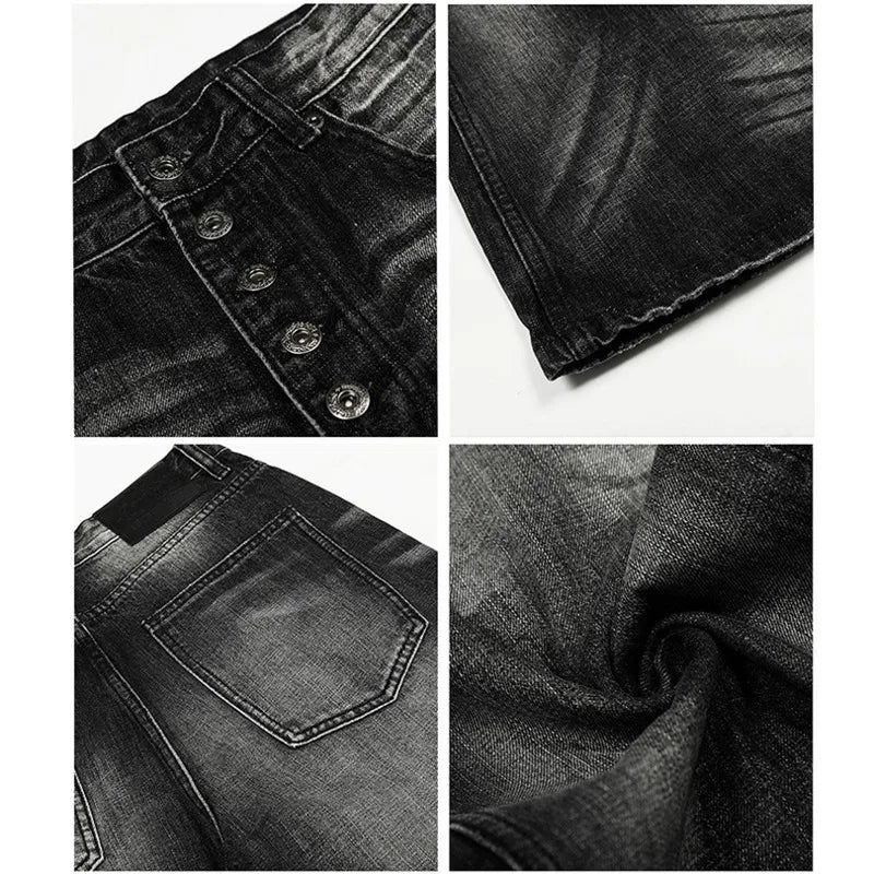 Y2K Gradient Wash Button Fly Minimalist Denim Jeans