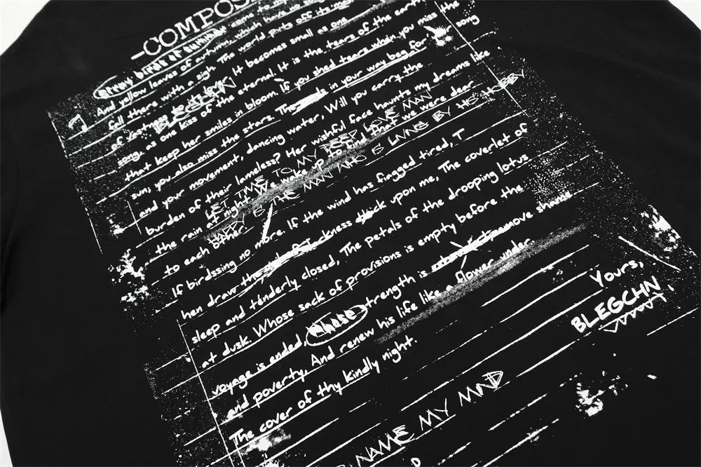 Y2K Graffiti Letter Print T-shirt