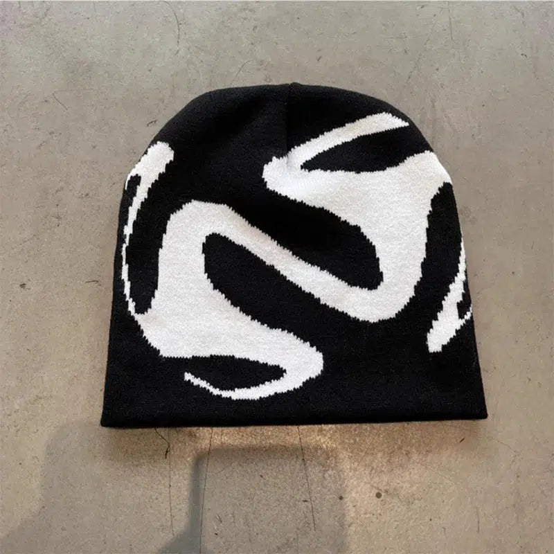 90~00s 幾何学模様 tech beanie archive y2k 古着 Retro Y2K Beanie: 5 Colors, 2000s Style Reborn – Mabel Love Co
