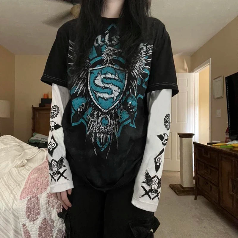 Y2K Graphic Long Sleeve T Shirt