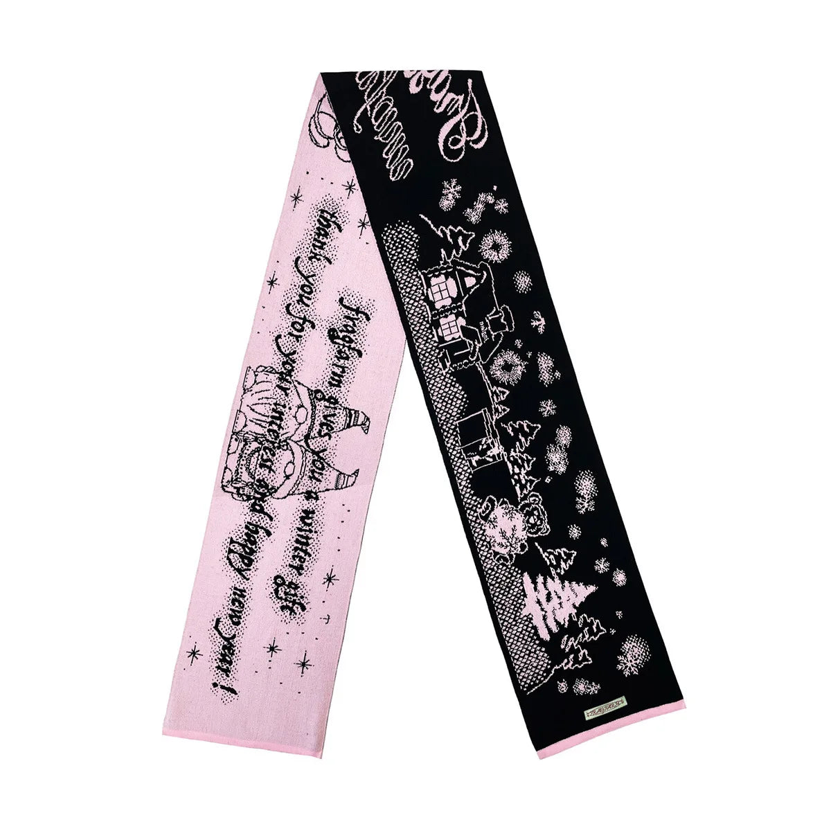 Y2K Graphic Winter Christmas Graphic Shawl Scarf