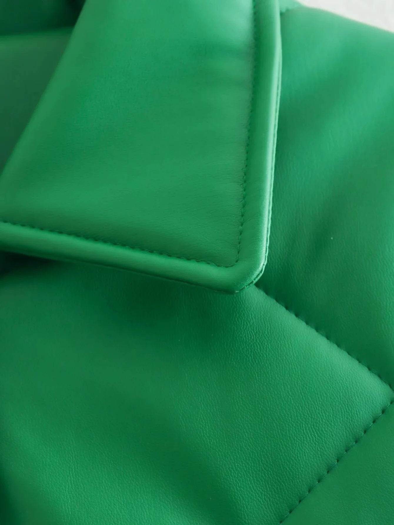 Y2K Green PU Leather Loose Lapel Jackets