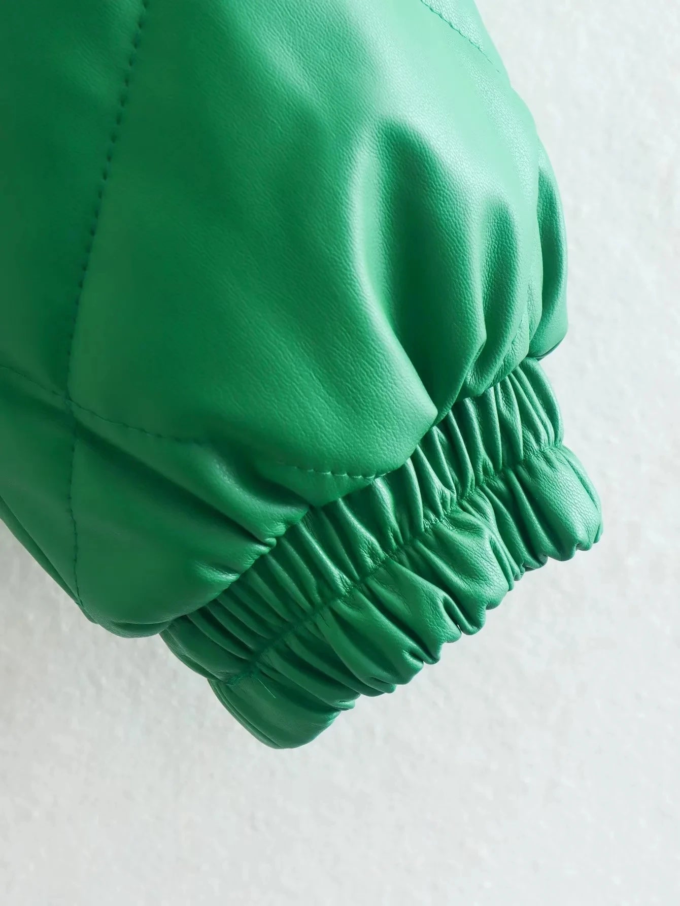 Y2K Green PU Leather Loose Lapel Jackets