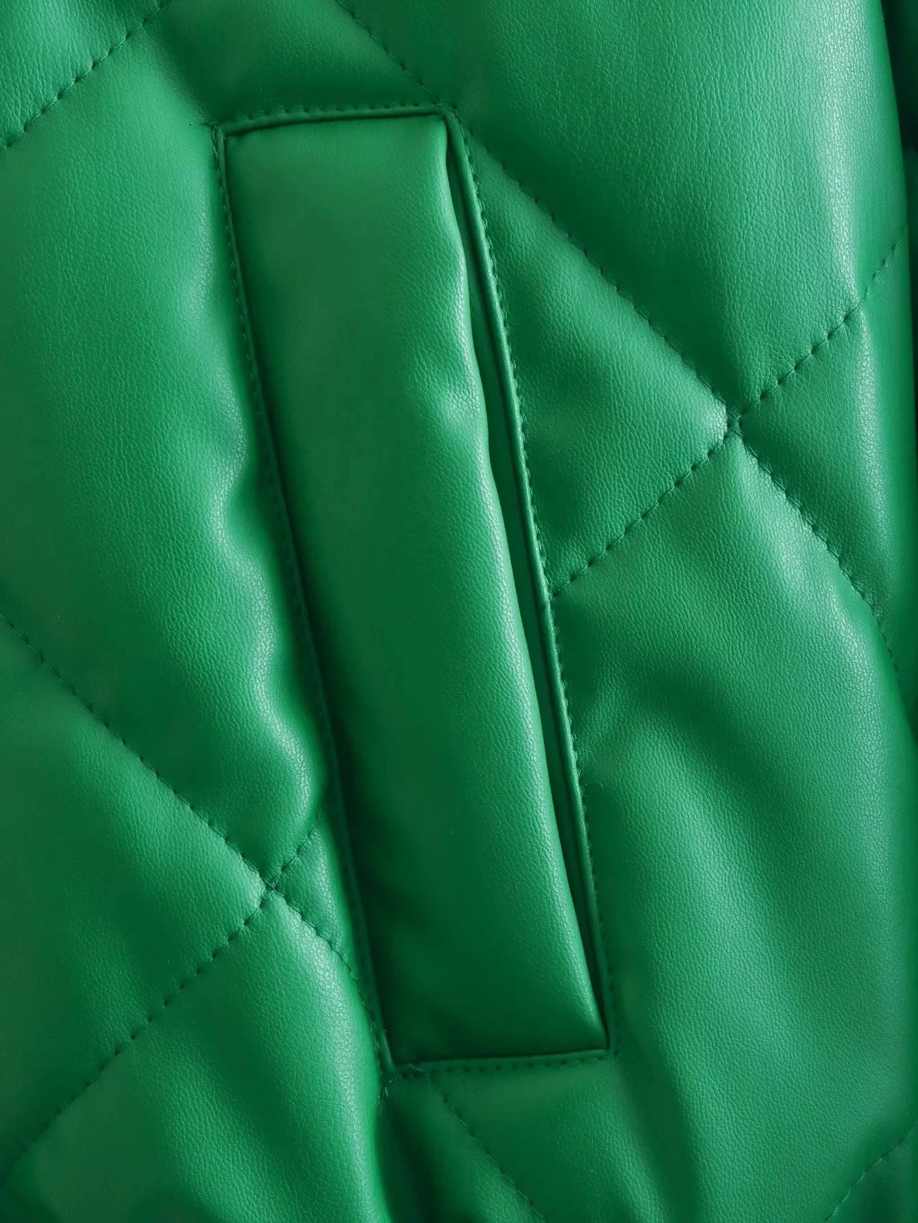 Y2K Green PU Leather Loose Lapel Jackets