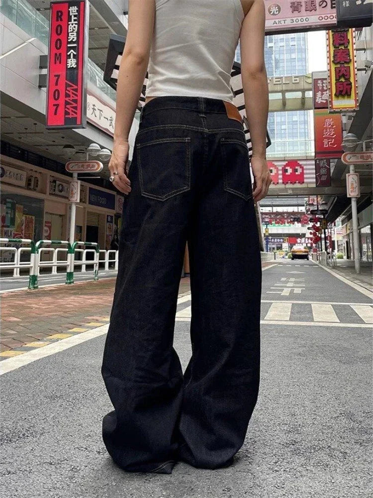 Y2K Grunge Black Baggy Womens Jeans