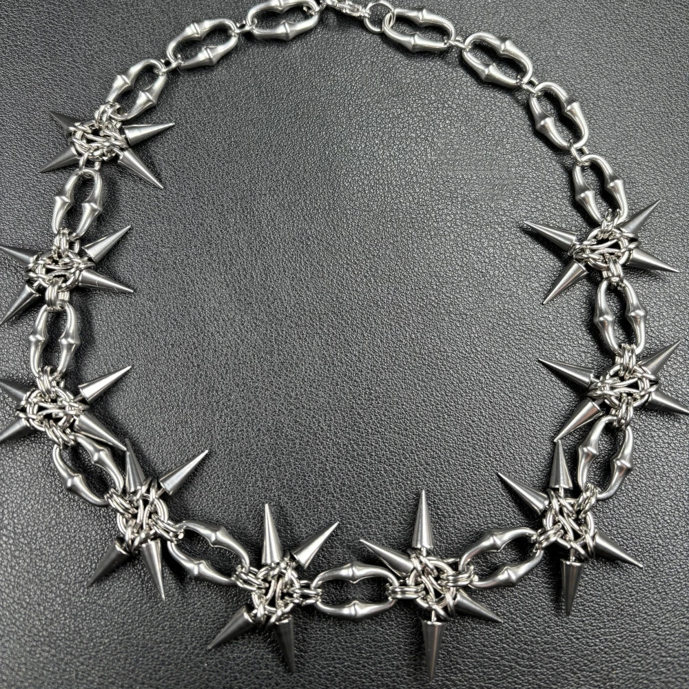 Y2K Grunge Mace Rivet Chain Necklace