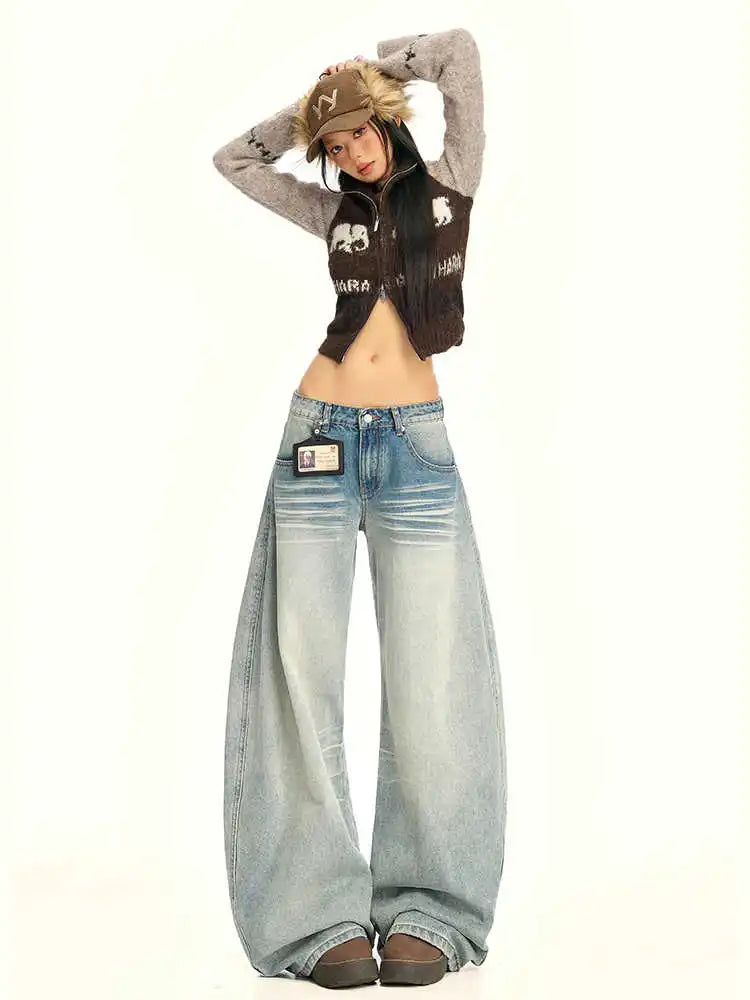 Y2K Grunge Wide Leg Japanese Boyfriend Jeans