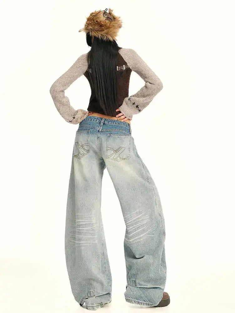 Y2K Grunge Wide Leg Japanese Boyfriend Jeans