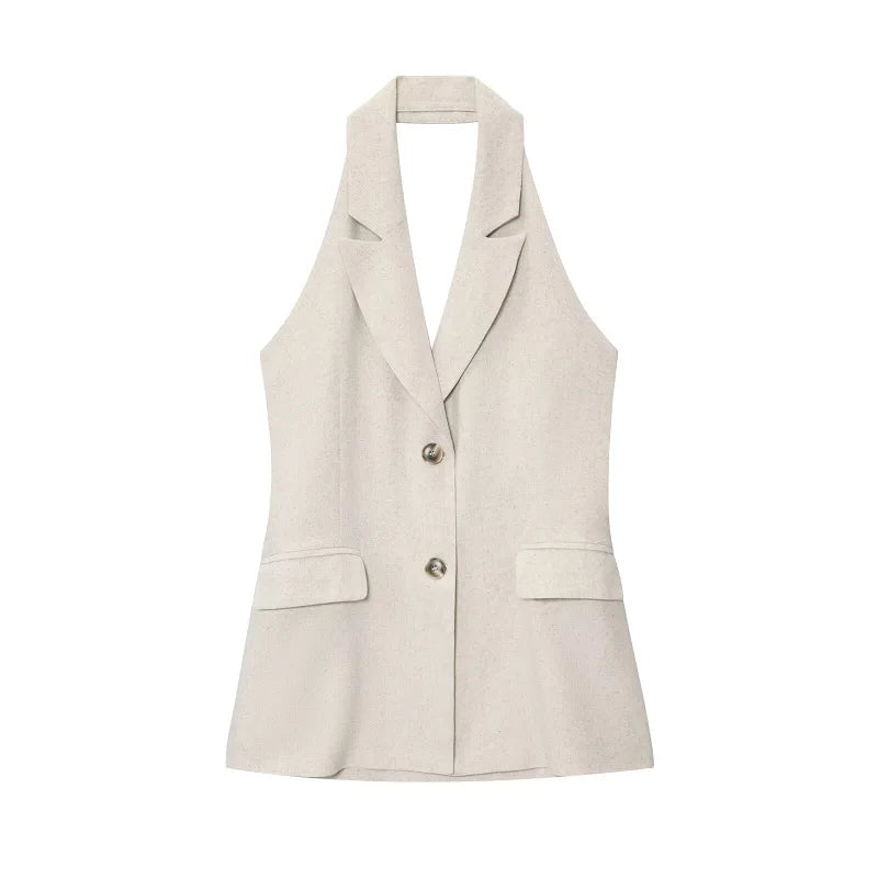 Y2K Halter Sleeveless Low Cut Top Vest