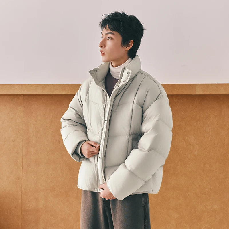 Y2K High Loft Fill Stand Collar Padded Puffer Jacket Coat