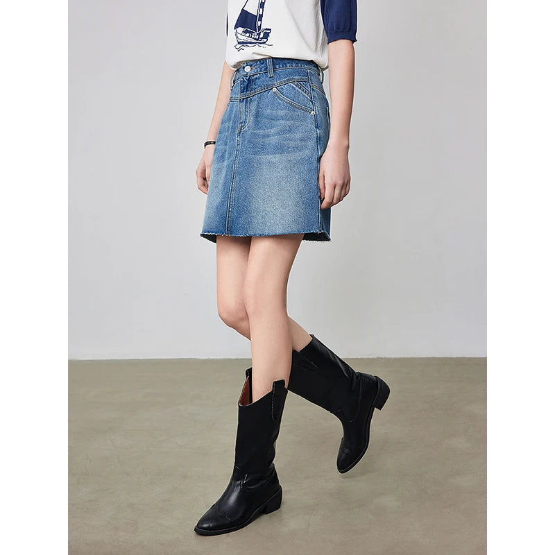 Y2K High Waist A-line Denim Mini Skirts