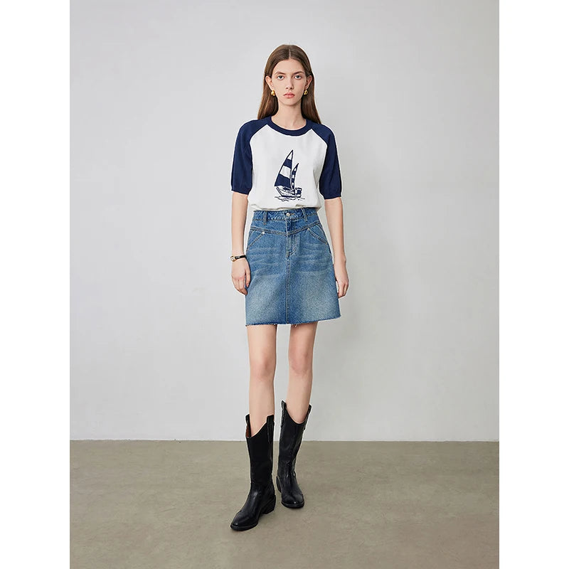 Y2K High Waist A-line Denim Mini Skirts