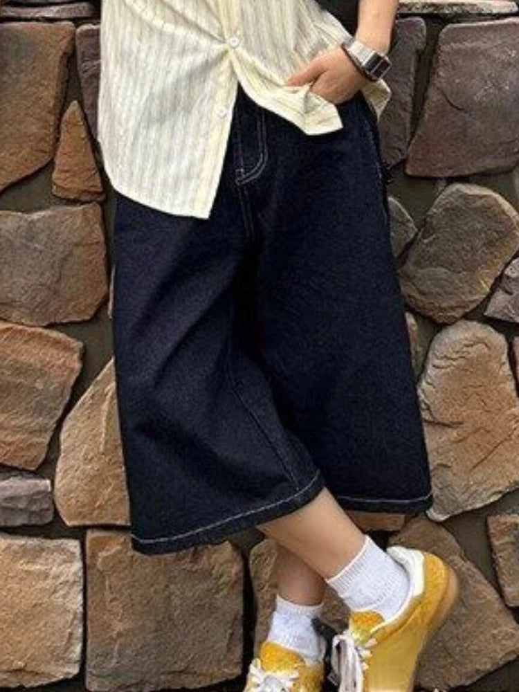 Y2K High Waist Denim Loose Fit Shorts Jorts