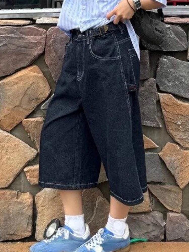 Y2K High Waist Denim Loose Fit Shorts Jorts