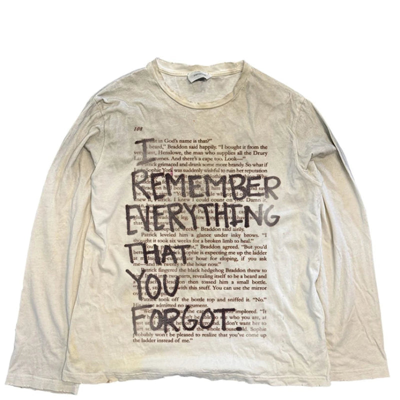 Y2K "I Remember Everything" Graphic Long Sleeve Top
