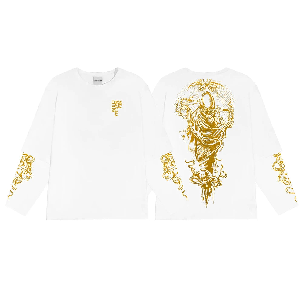 Y2K Immortal Mortis Graphic Mock Long Sleeve Top