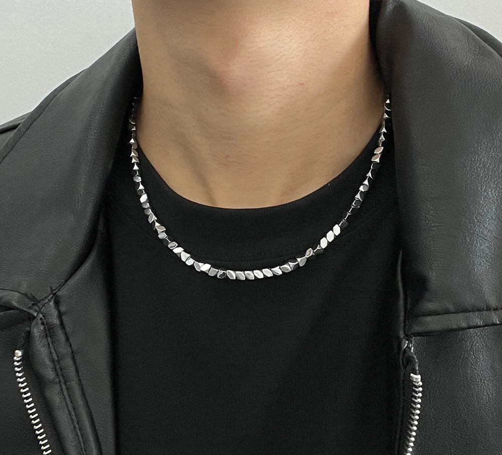Y2K Irregular Chunk Steel Necklace