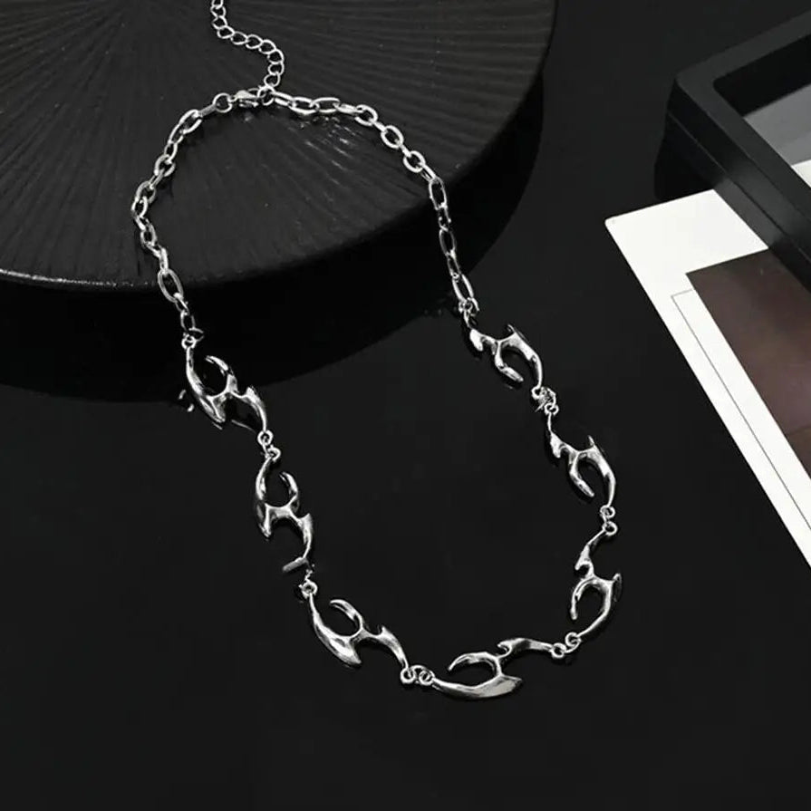 Y2K Irregular Flame Decal Necklace