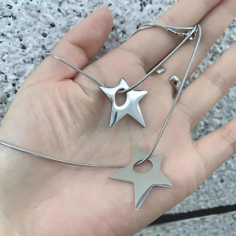 Y2K Irregular Star Aesthetic Pendant Necklace