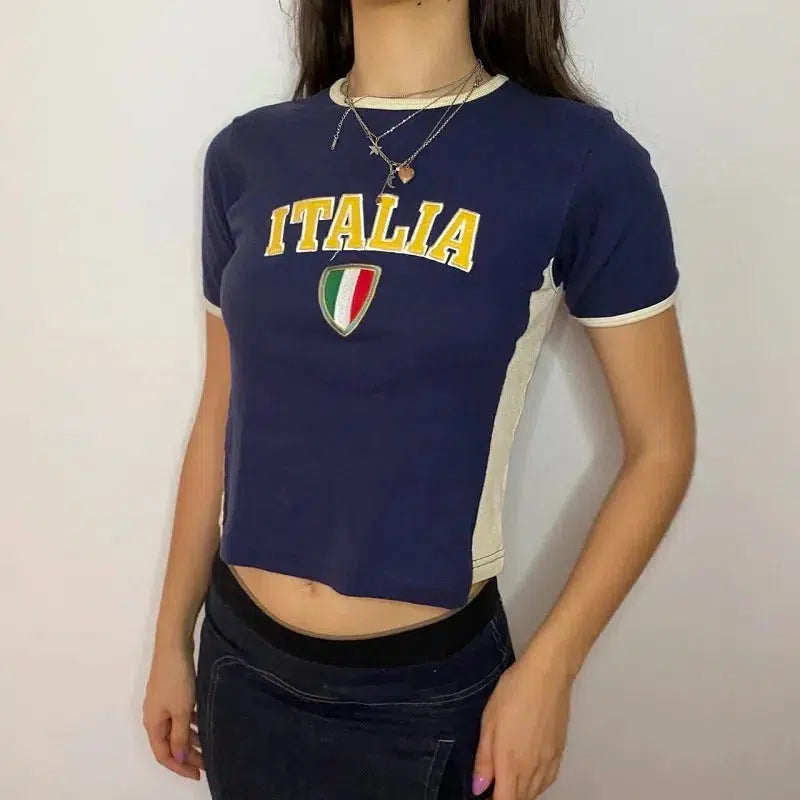 Y2K Italy Baby Tee