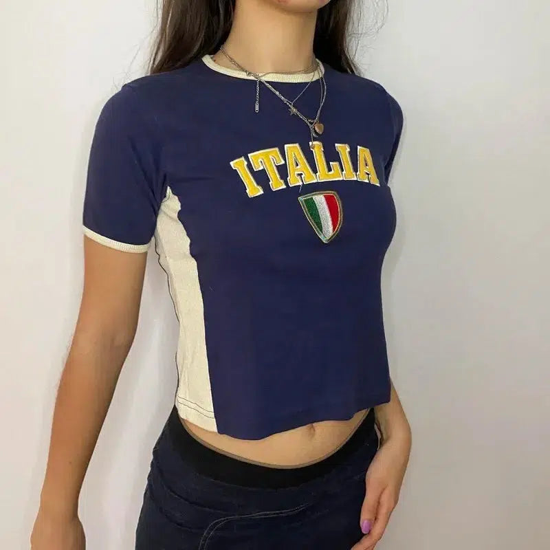 Y2K Italy Baby Tee