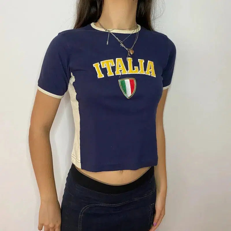 Y2K Italy Baby Tee