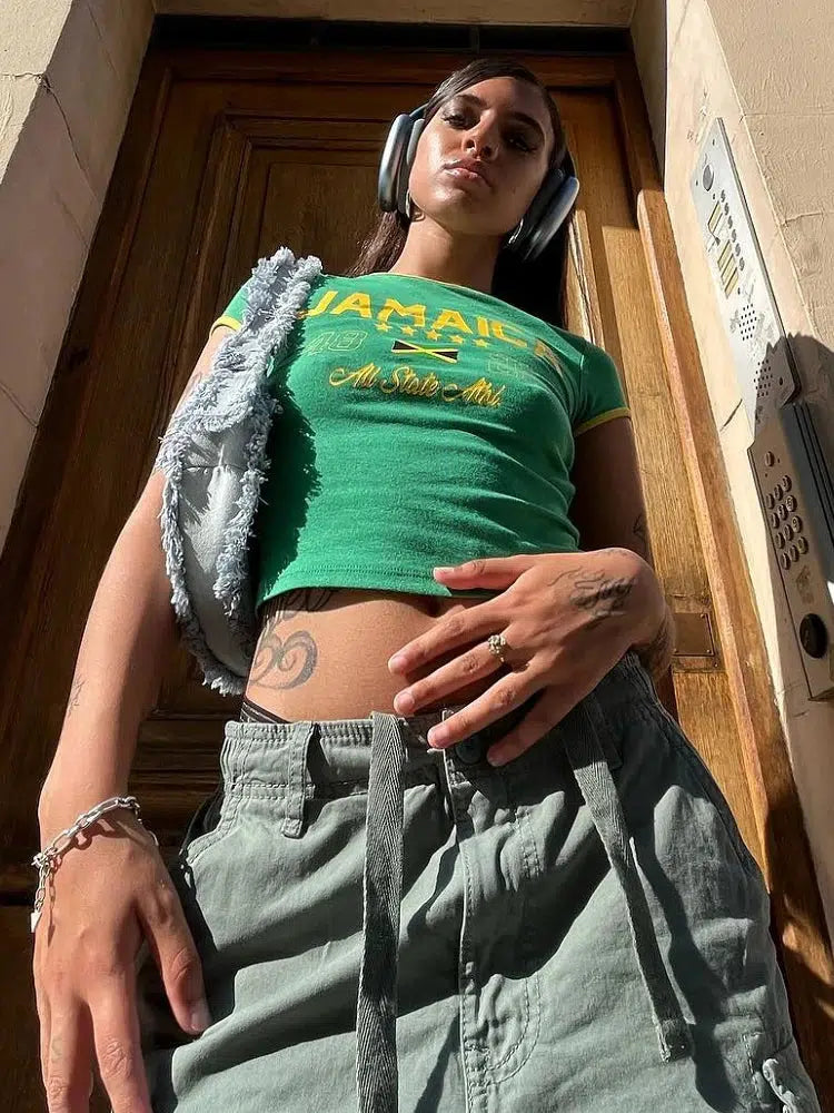 Y2K Jamaica Baby Tee