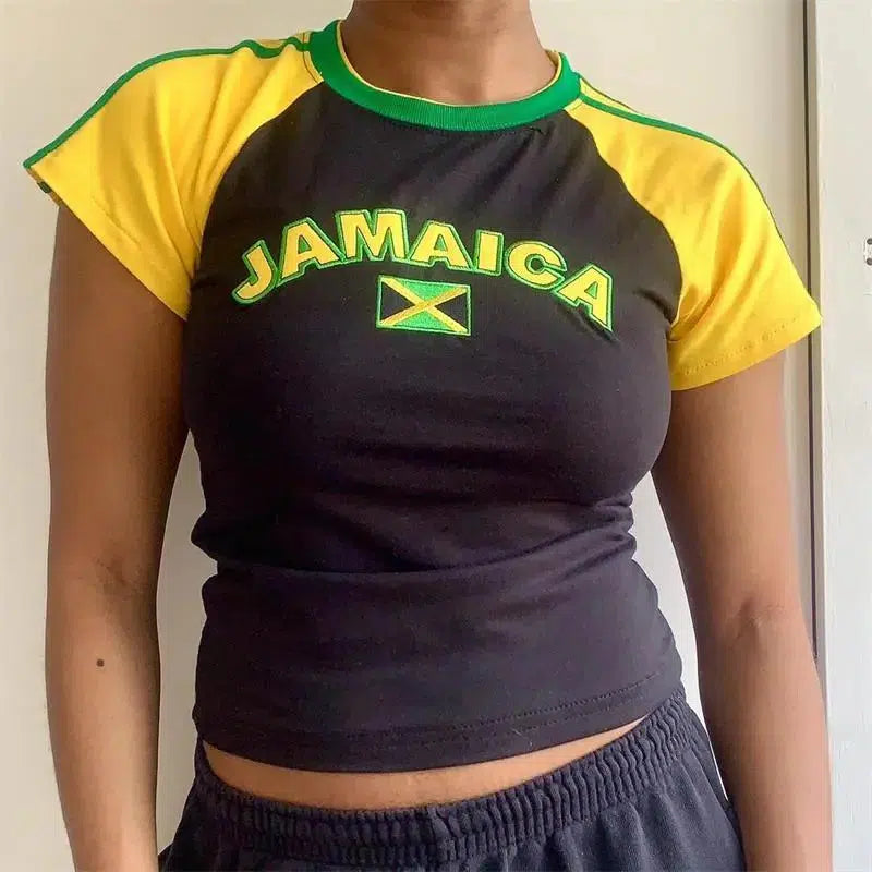Y2K Jamaica Baby Tee