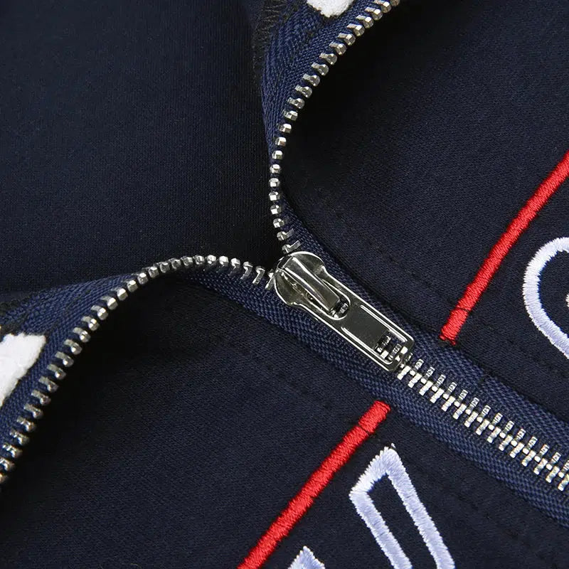 Y2K Knitted Racing Jacket