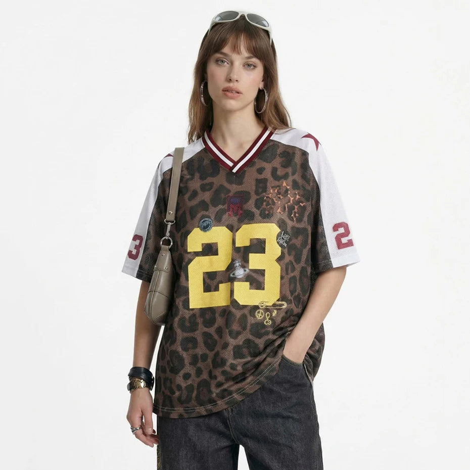 Y2K Leopard Print Mesh Jersey