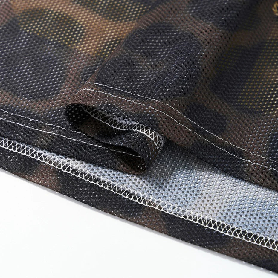 Y2K Leopard Print Mesh Jersey
