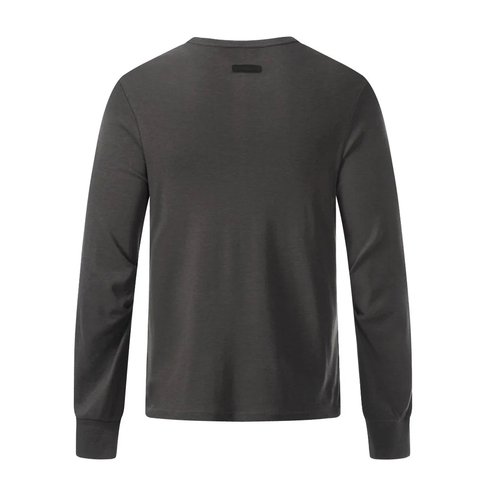 Y2K Letter Print Henley Button Long Sleeve Top